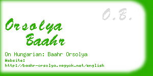 orsolya baahr business card